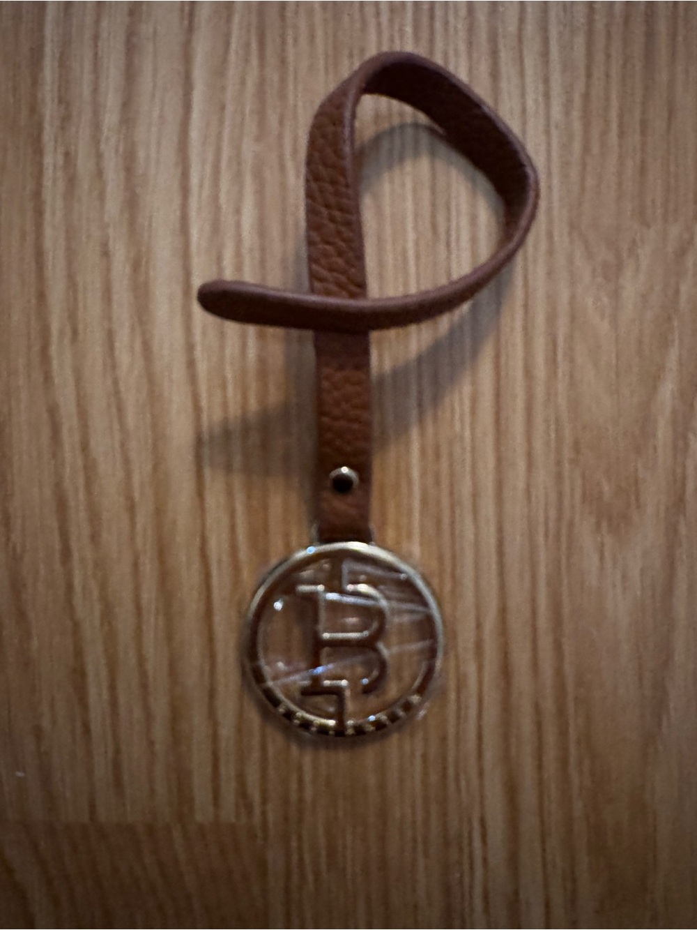 {BOSTANTEN} LOGO Hang Tag/Charm/FOB FOR Purse w/Leather STRAP